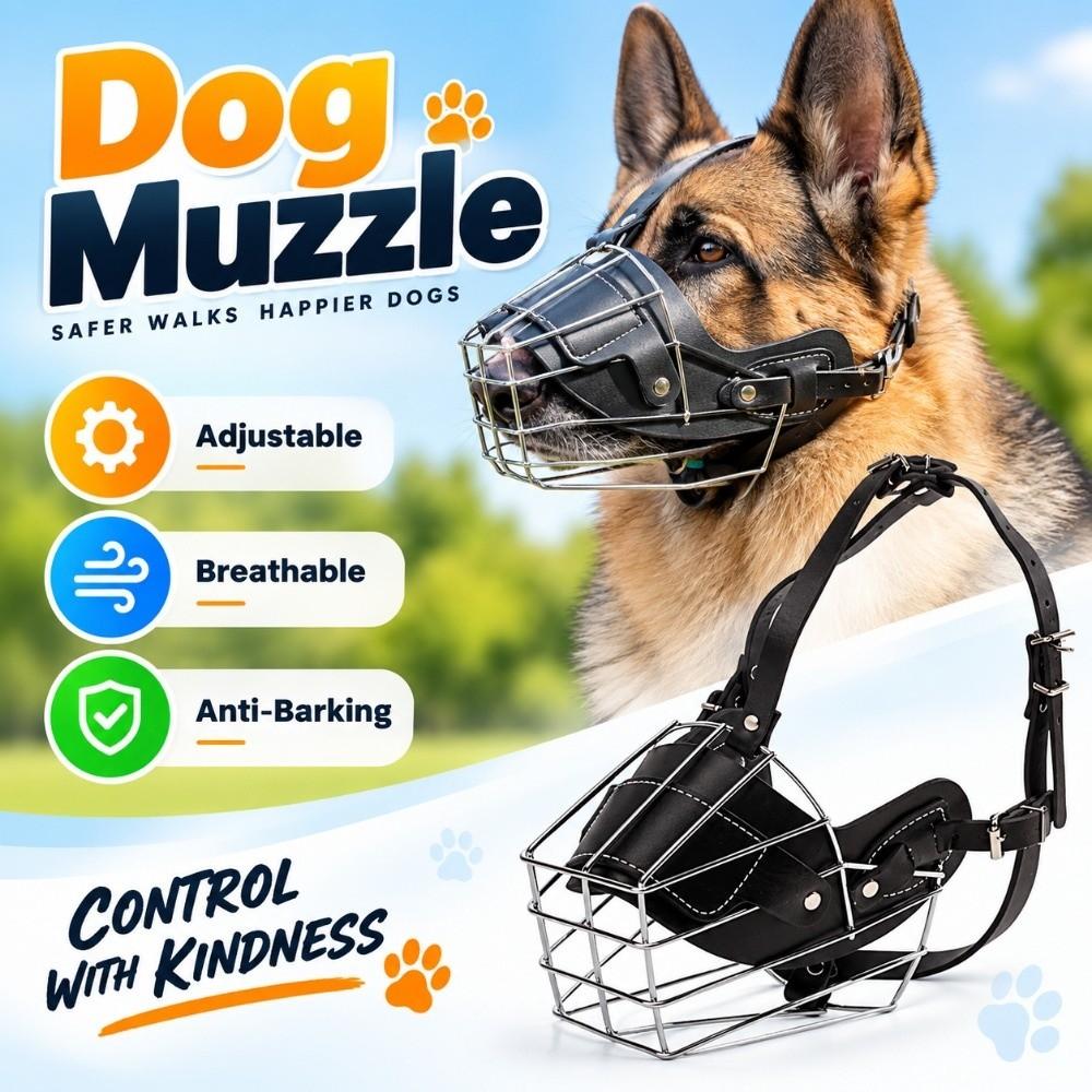 Anti-Bell-Hundemaske Verstellbare Haustiermundmaske Haustierzubehör Korb Maulkorb Großer Hund
