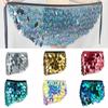Holographic Sequin Sequin Mini Skirt Lace-Up Design Performance Costume Skirt  Dance Performance
