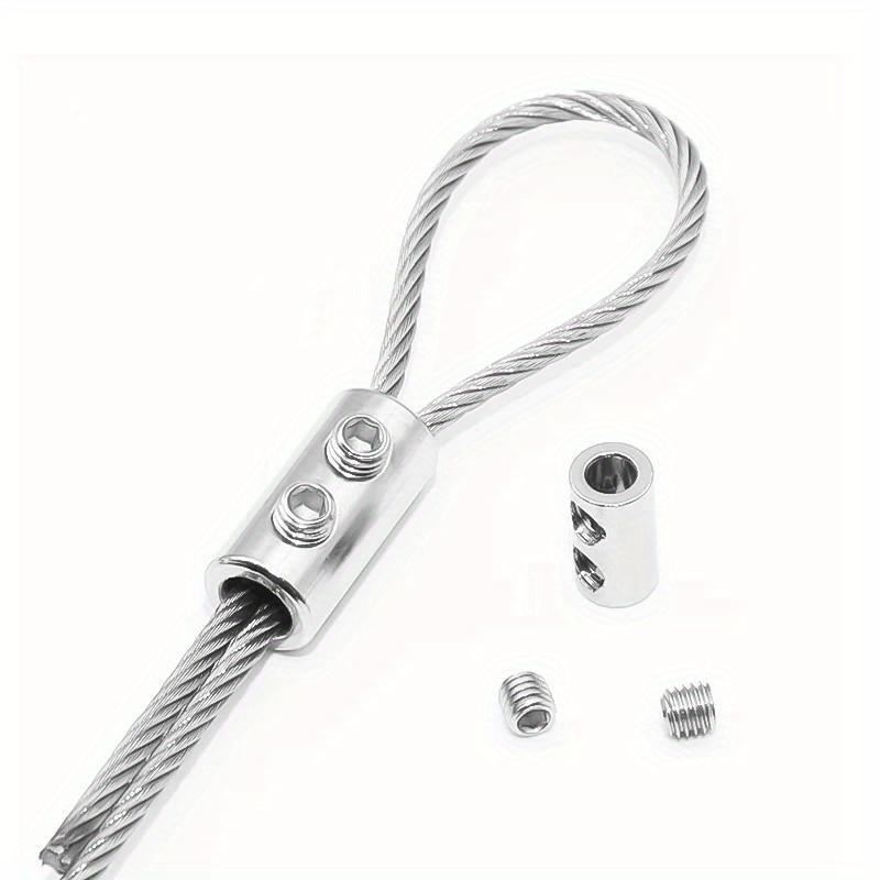 10 Pcs For 1.5mm Steel Wire Cable Clamp Double Hole Metal Copper Clips Stainless Steel Rope Sling Tools Fastening Accessories