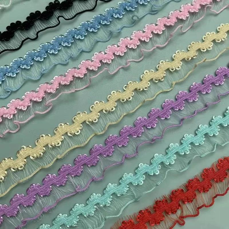 20meters/lot Elastic Colored Lace Organza Ribbon DIY Clothing Curtains Handmade Crafts Accessories Festival Gift Packaging