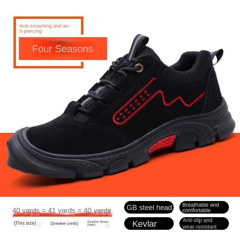 

Обувь для защиты труда Мужская рабочая обувь из замши и коровьей кожи с защитой от ударов и проколов на все времена 46