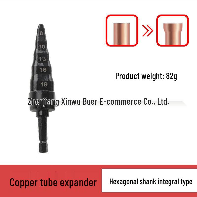6-Piece Imperial Flaring Tool Set: Black Triangular Hex Shank Tube Expander for Air Conditioning & Copper Tube Repair