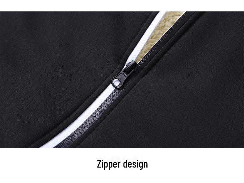 Men's European-Style Lambskin Hooded Cardigan - Autumn/Winter Casual Jacket Sweater