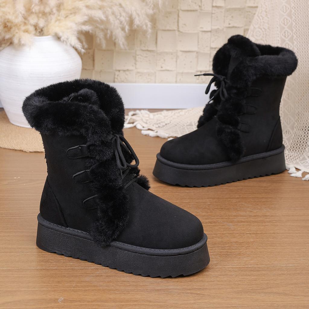 Bottes de neige rembourrées légères confortables chaudes froides antidérapantes résistantes à l'usure baskets décontractées d'extérieur bottes en coton mi-mollet