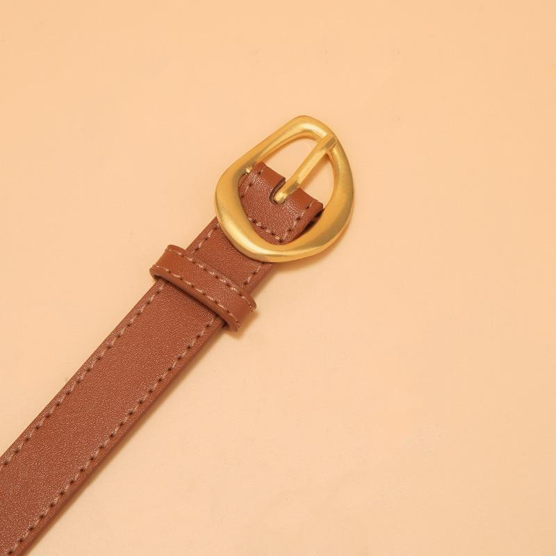 Women's Genuine Leather Pin Buckle Belt Decoration Fashionable with Jeans Belt High-end Trouser Belt