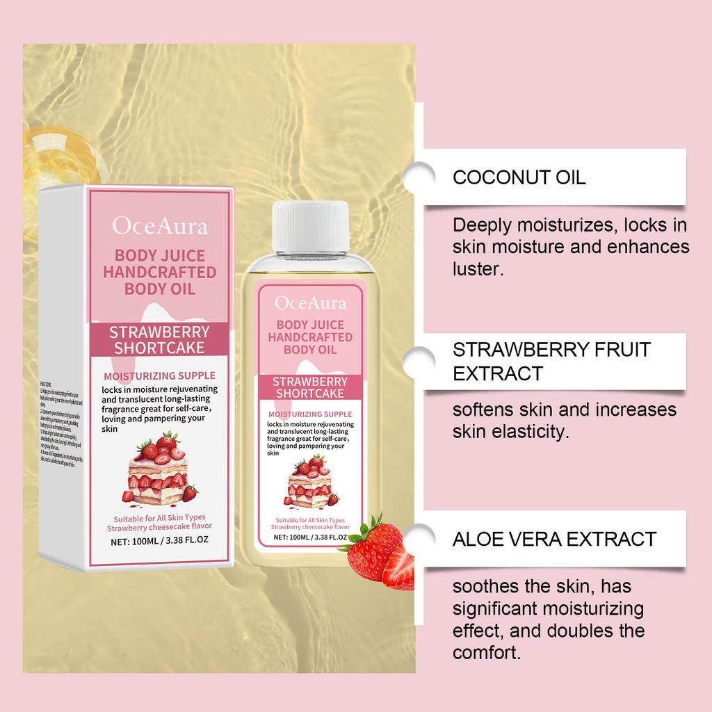 Refreshing Strawberry Body Care Oil For Gentle Moisturizing And Nourishing Skin