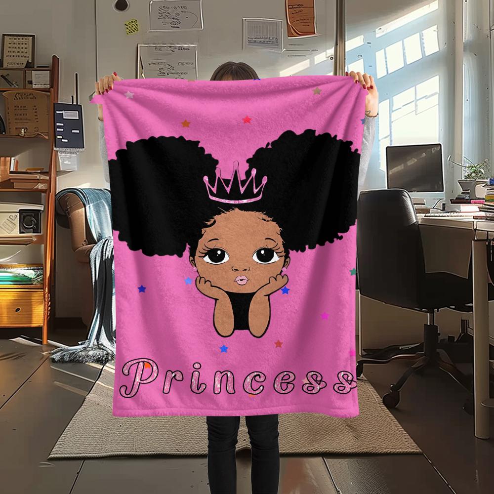 Princess and Little Bear Print Flannel Blanket,High Quality Comfortable for All Seasons,Home Decor,Warmth and Comfort,Perfect for Christmas Gifts