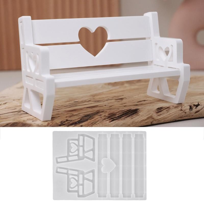 Benches Shaped Heart Chair Silicone Mould for Jewelry Making Crafting Decorative Accessories Easy Demolding