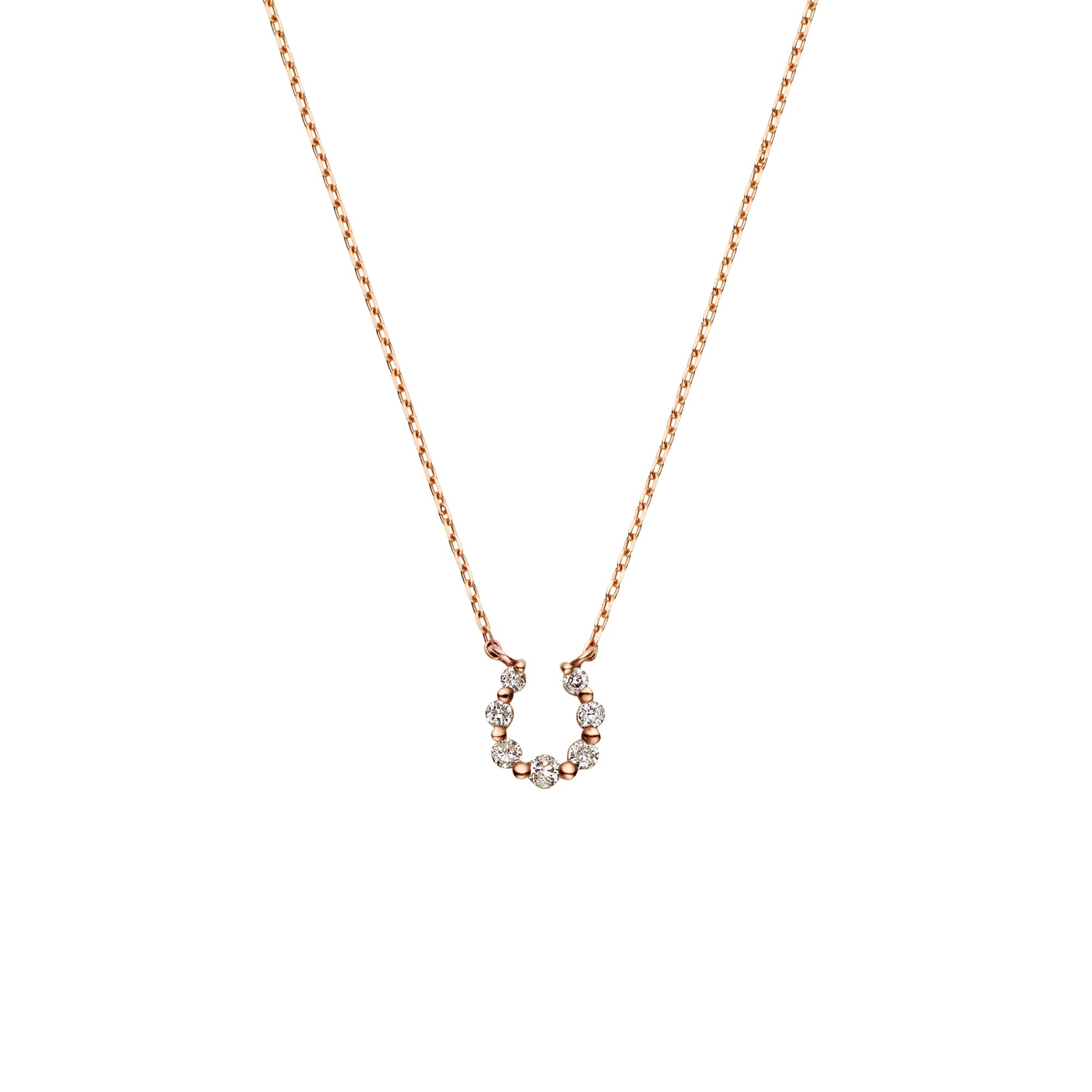 

Намисто K10 з рожевого золота підкова з діамантом AJAN136440DI [Official] [Vendome Aoyama]