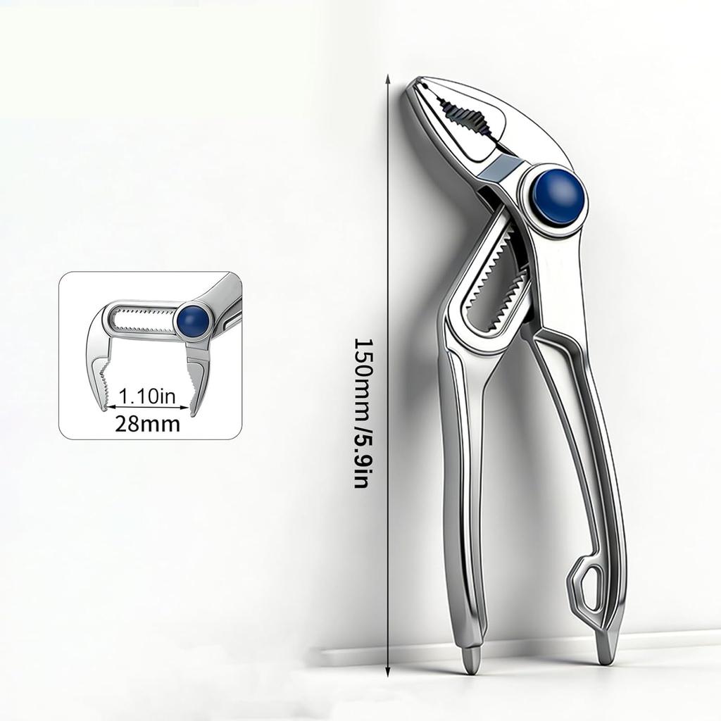 Universal Pipe Plier Wrench Mini Portable Multi-functional Water Pipe Clamp Adjustable Tool For Narrow Space Plumbing & Repairs