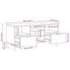 TV Stand In Black 100 X 33 X 46 Cm Engineered Wood