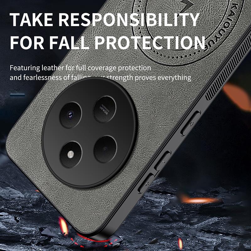 Für Redmi 14C 4G Neue Leder Matte Frosted Magnetische Handyhülle Für Redmi 14C Stoßfeste Bumper Weiche Hülle Für Redmi 14C Hülle