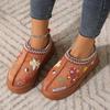 Bohemian Lace Print Decorative Women's Snow Boots Ethnic Style Autumn and Winter Thick-soled Short Tube Warm and Comfortable Cotton Shoes