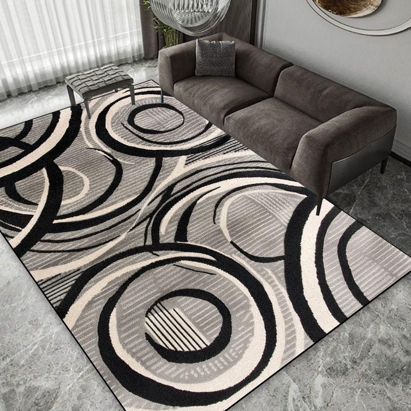 Modern Geometry Abstract Carpet Large Area Grey Decorate Easy Clean Non-slip Floor Mat Balcony Bedroom Washable Rug Customizable