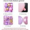 119PCS Purple and Pink Latex Balloon Set Suitable for Birthday Parties, Weddings, Valentine's Day Party Decoration