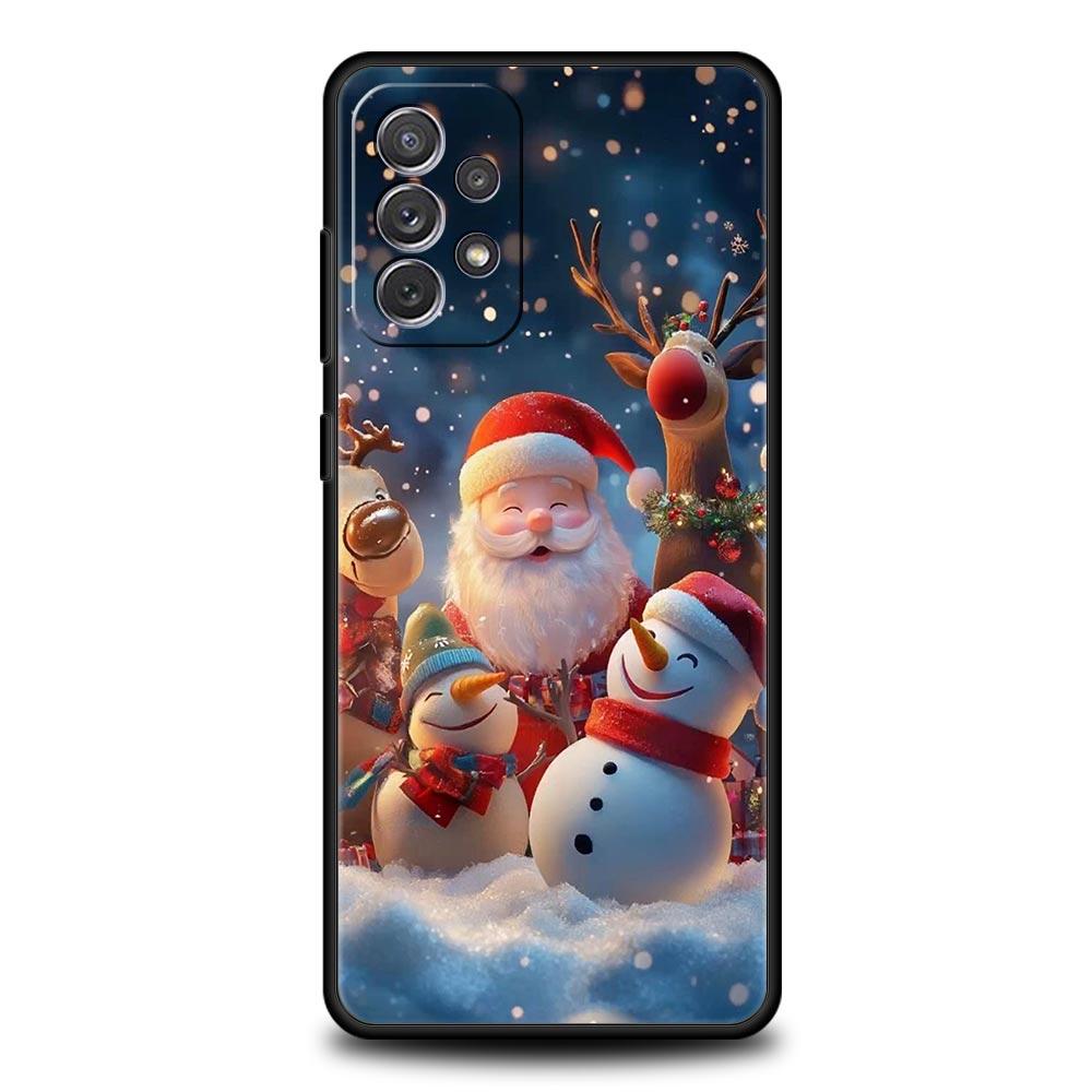 New Year Christmas Phone Case for Samsung Galaxy A55 A35 A17 A07 A15 A13 A25 A51 A71 A72 A73 A32 A52 A52S A41 5G Soft TPU Shell