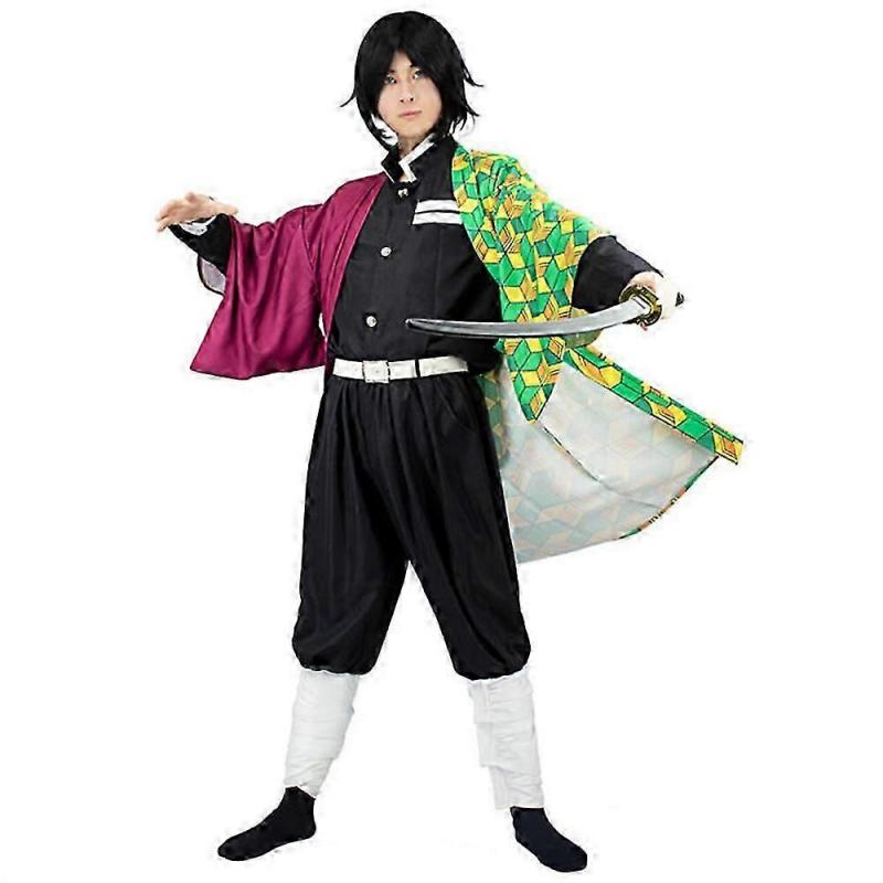 Demon Slayer Tomioka Giyuu Cosplay Outfit Halloween Party Costume Kimono Outfit Anime Role Play Suit