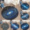 Galaxy Theme Round Carpet Exclusive for Cosmic Astronomy Enthusiasts, Soft Non-Slip Durable Floor Mat Decorative Carpet