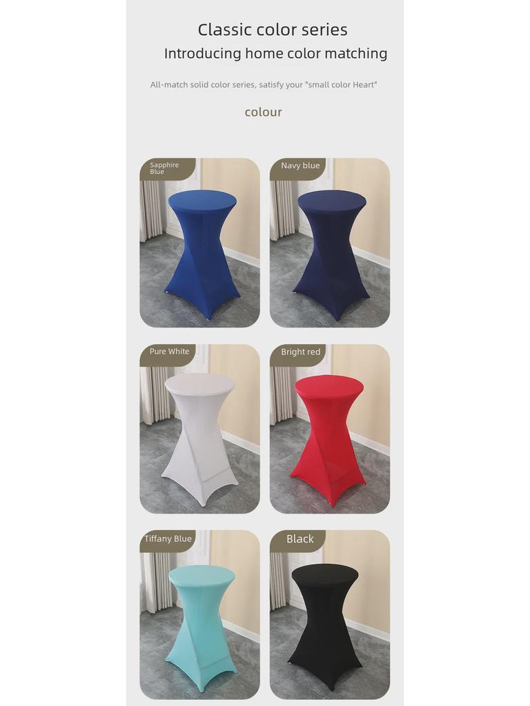 High-End Elastic Table Cover for Banquets & Weddings - Round Cocktail and Bar Skirt