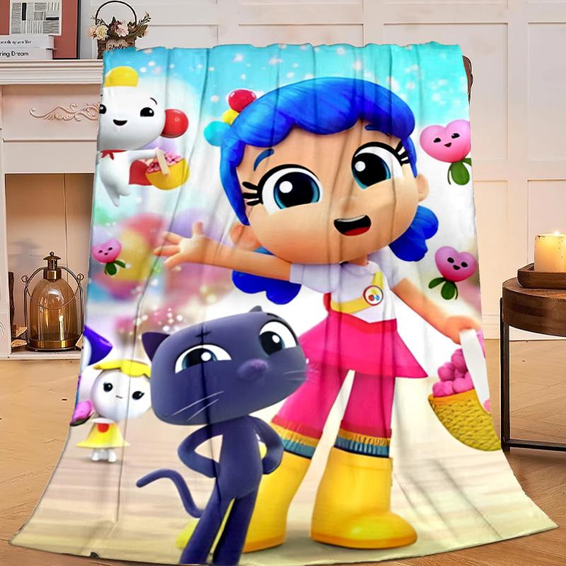 1PC Rainbow Kingdom Adventure Flannel Blanket Gift, Suitable for Both Men And Women, Soft Ideal for Beds And Sofa, Birthday Or Christmas Gift