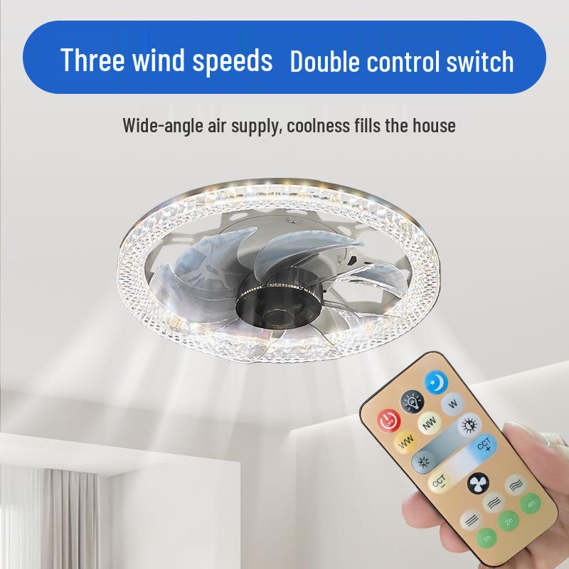 Nordische LED Deckenventilatorleuchte mit Fernbedienung - Minimalistisches rundes Design für modernes Schlafzimmer oder Restaurant