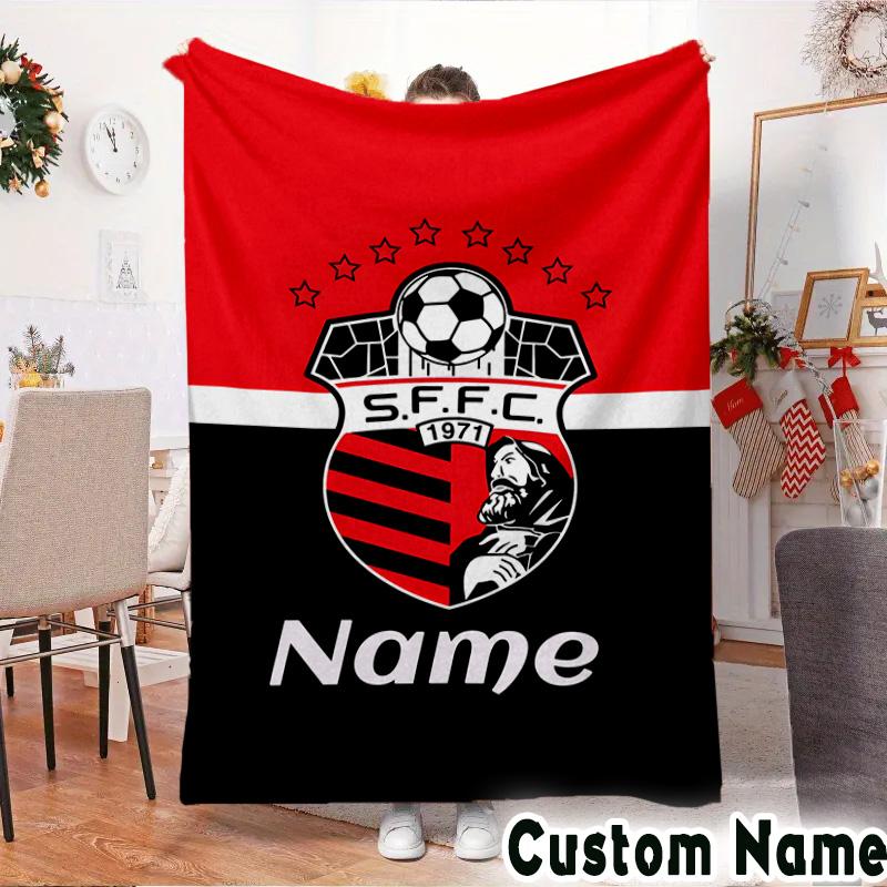 Custom Name Soccer Team Francisco Throws Blanket Flannel Blankets for Couch Bed Gifts for Men Women Picnic blanket Christmas fan gifts