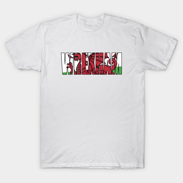 Men Black Print T-shirt Wrexham Welsh Flag Design No-Cut Transfer Paper Print Cotton Tshirt S
