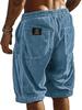 Pantaloncini Estivi in Velluto a Coste da Uomo Back Pocket Black Label - Larghi, Casual, Pantaloni con Coulisse Multicolore