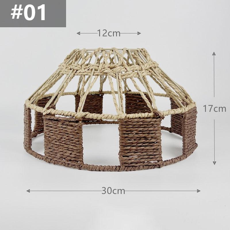 14 Styles Natural Woven Lampshade Vintage Hanging Pendant Lamp Shade Rattan Chandelier Café Restaurant Lighting Home Art Decor