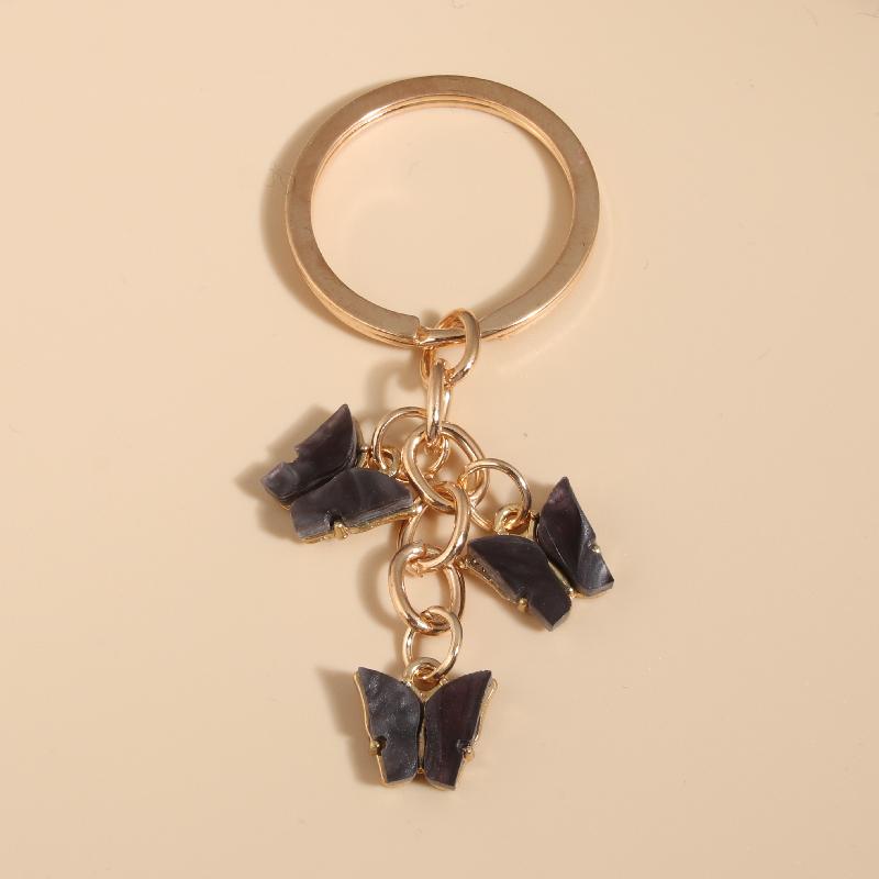Cute Colorful Butterfly  Enamel Flying Animals Key Chains For Women Girls Accessorie Handmade Jewelry Bag Charm