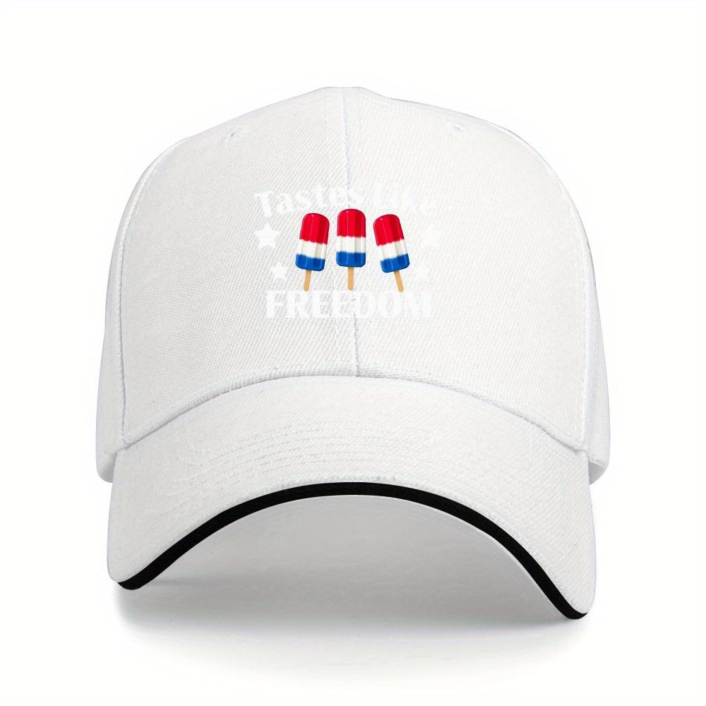 

Tastes Like Freedom Patriotic Popsicle Baseball Cap Polyester Adjustable Sun Protection Hat One Size