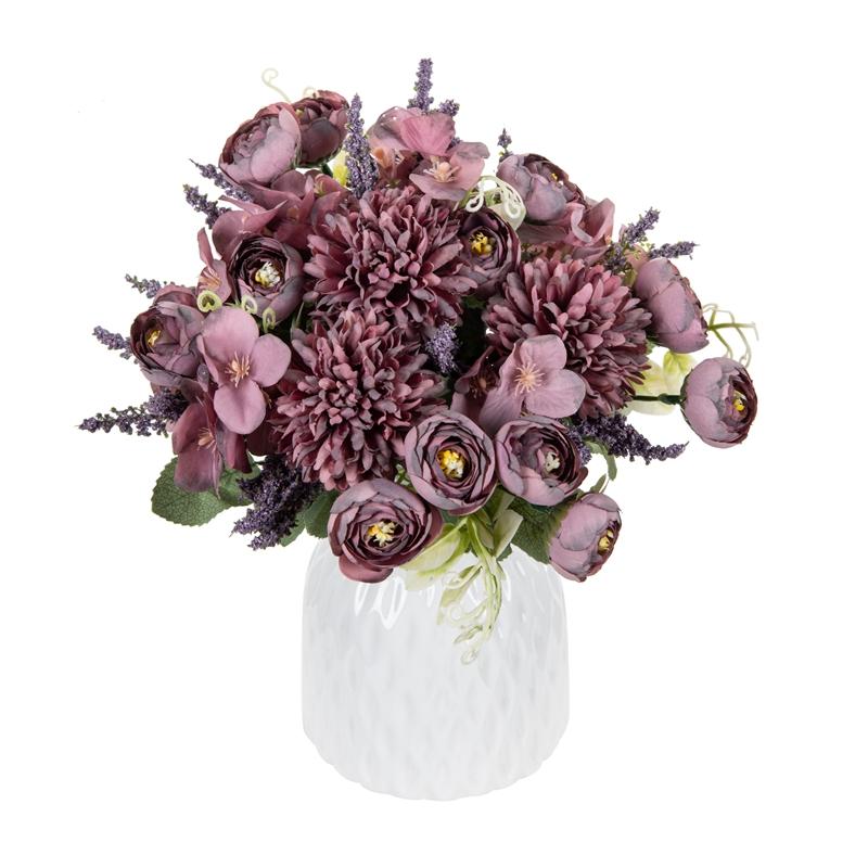 Künstliche Hortensienblüten für Scrapbook Seiden-Teerosenknospen Vase für Heimdeko Hochzeitsstrauß DIY Eine Kappe Weihnachtsgirlande