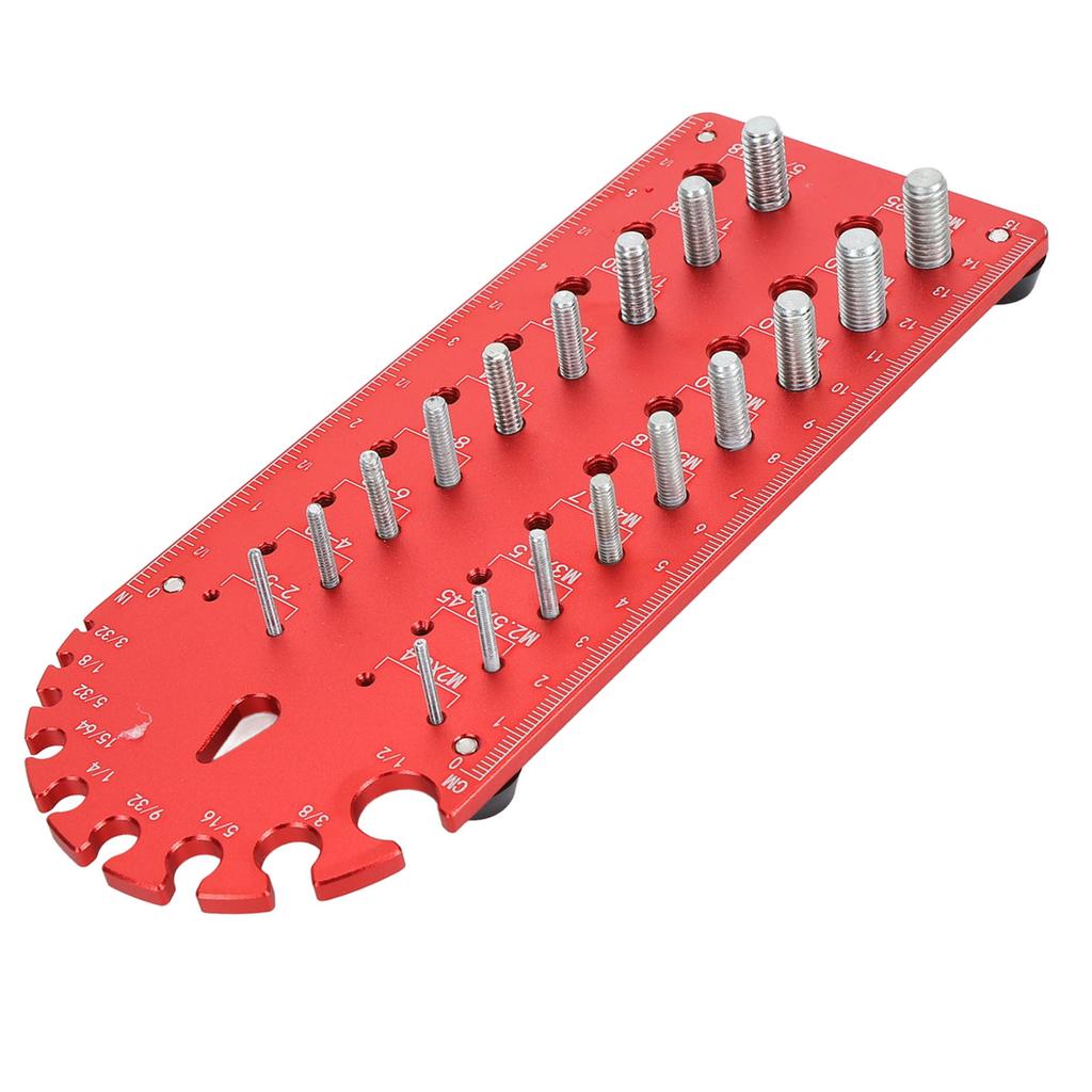 Thread Checker Multi Functional Aluminum Alloy Portable Screw Nut Bolt Thread Identifier Gauge