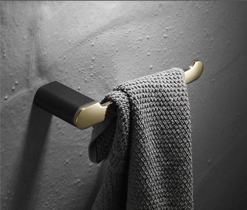 Brass Bathroom Accessories Gold & Black Bathroom Shelf,Towel Rack,Towel Hanger Paper holder,Toilet Brush Holder Bath Hardware