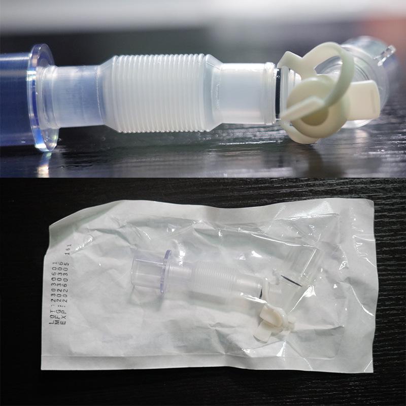 Tracheostomy L-Shaped Silicone Extension Elbow with Gooseneck Valve Connector for Ventilators