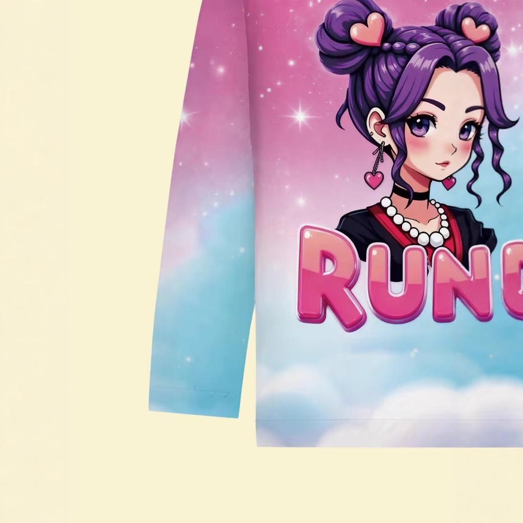 K-Pop Demon Hunters Kids Long Sleeve Pajamas Set Cartoon Mira Rumi Zoey Print Kids Boy Girl Fashion Clothes Casual Sleepwear