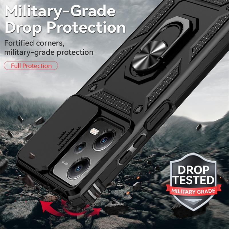 Armor Shockproof Case For Xiaomi Poco X5 Pro PocoX5 5G Car Magnetic Ring Stand Lens Protect Cover for Poko Little X5Pro X 5 Pro