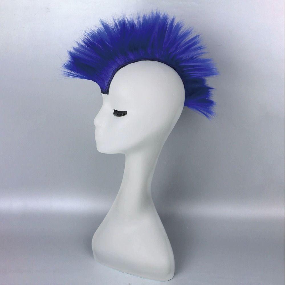 Reusable Mohawk Synthetic Wigs Adhesive Helmet Mohawk Wig Decorative Helmet Decorations  Ski Helmet