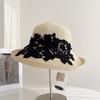 Natural Treasure Grass Hat Women's New 2026 Lace Flower French Elegant Woven Straw Holiday Beach Gift Hat