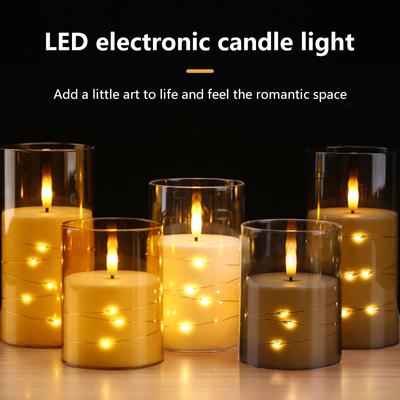 LED Electronic Candle Light with Remote Control Flameless LED Glass Candle Full Set Timer For Christmas Wedding Party Home Decor