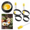 4Pcs Fried Eggs Rings Mold with Oil Brush Stainless Steels Frying Eggs Mold Nonstick Pancakes Shapers Eggs Rings Mold