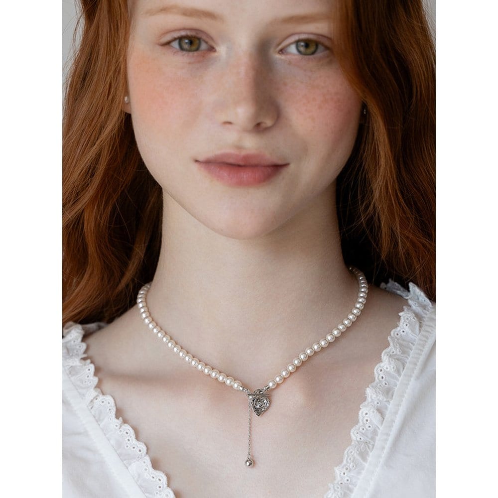 Rose Toggle Pearl Necklace Nz2124