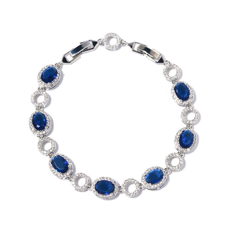 Popular Jewelry Accessories Color Zircon Jewelry Bracelet Brass Electroplated Platinum Jewelry