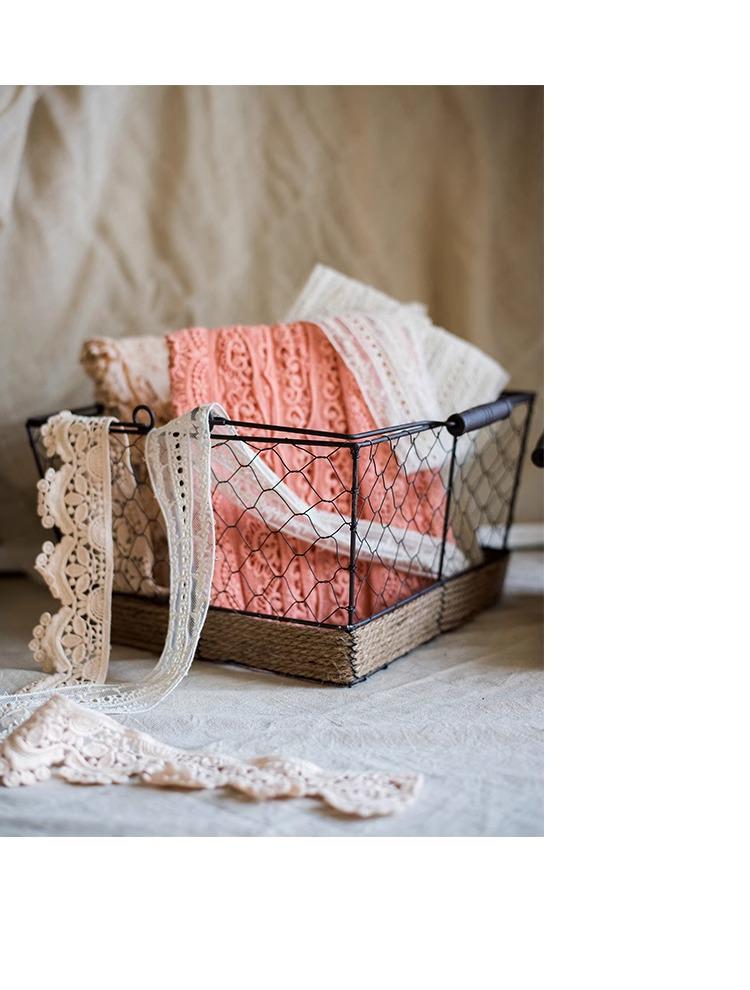 Juhan Retro Iron Wire Handbag Storage Basket - American Country ZAKKA Sundries Decor