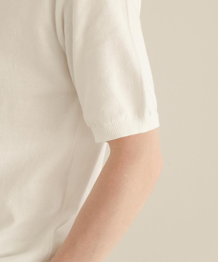 SELITIO Men'S Basic Round Half Knit White