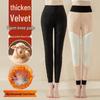 Women's Plus Size Lambswool-Cotton Warm Pants with Wool Knee Support and Fleece Base Layer for Autumn/Winter