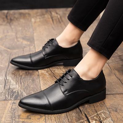 Chaussures d'affaires pour hommes en cuir Printemps et Automne Trois articulations Britanniques Pointues Décontractées Chaussures pour hommes Mode Marié Chaussures de mariage