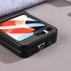 For Samsung Galaxy Z Flip6 5G Case Leather+PC Phone Cover with Rear Screen Film and Hinge