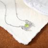 Butterfly Natural Crystal Stone Pendant S925 Sterling Silver Necklace Women's High-end Peridot New Chinese Jewelry Fashion Gift