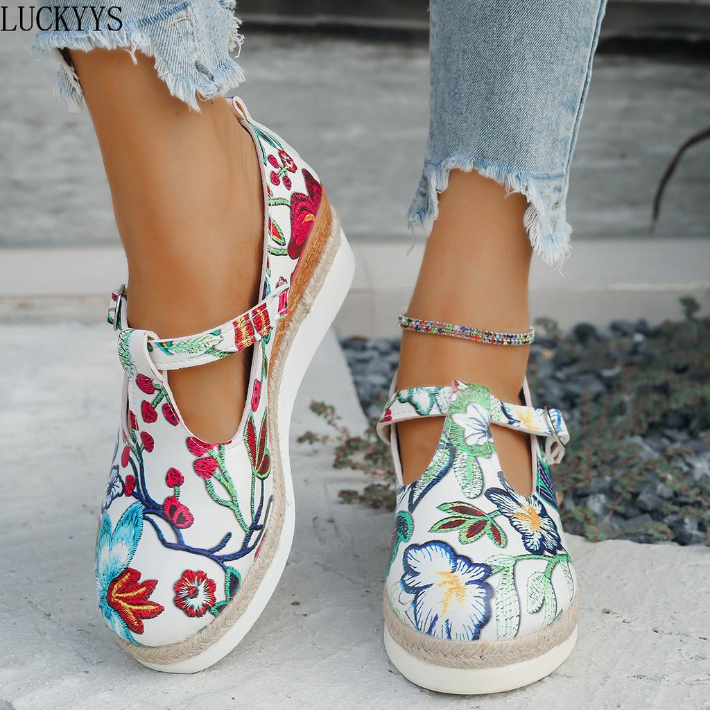 Mode Leopard Pumps Damen Bedruckte Keilabsatz Freizeitschuhe Herbst Plateau Schnalle Laufschuhe Vielseitige Damenschuhe Zapatos De Mujer